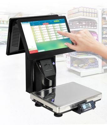 China Dual Touch Screen Price Computing Label Printing Scale For Retail Store supplier