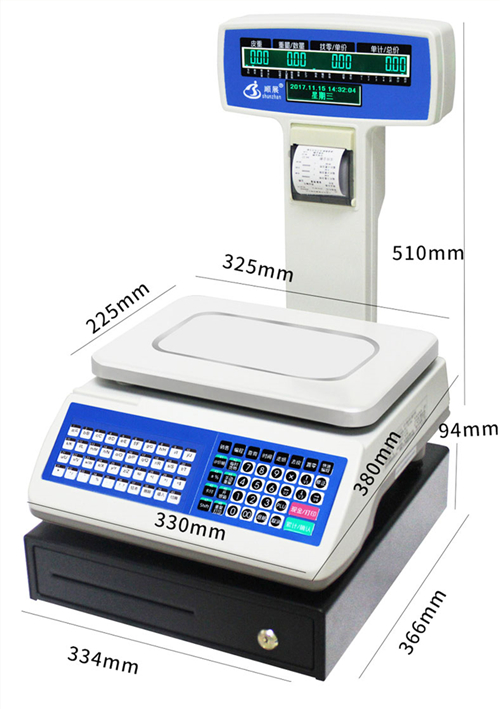 High Accuracy Barcode Weight Scale , Digital Cash Register With Scanner