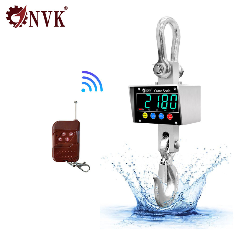 NVK High precison Industrial 304 Stainless Steel material Waterproof hanging crane scale with wireless device