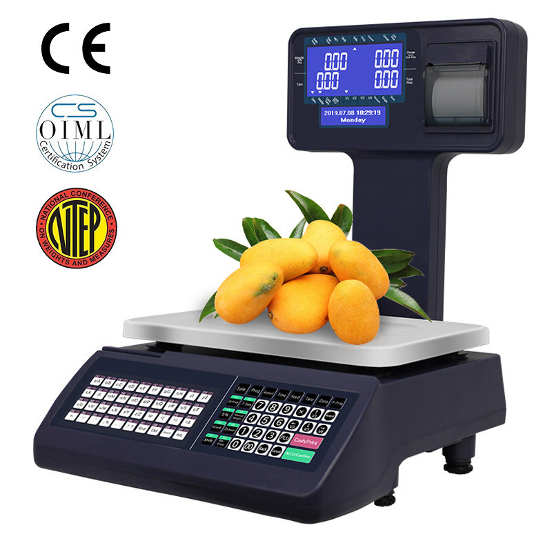 Label Receipt Printing Scale POS System Cash Register For Convenient Store