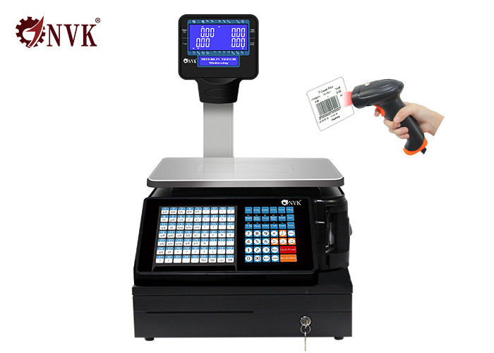 30kg Supermarket Electronic Barcode Label Printing Weighing Scales With RS232 Interface